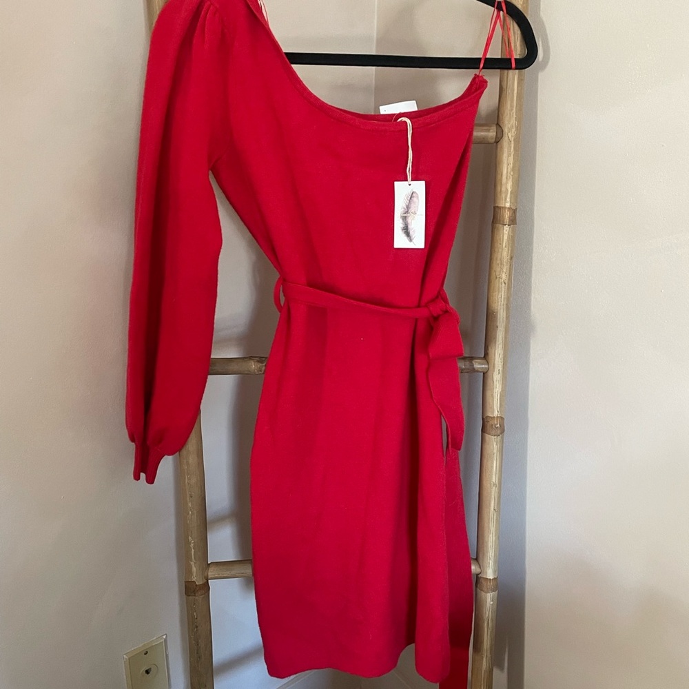 Jessica Simpson One Shoulder Red Dress